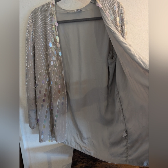 Vintage Silver Beaded Jacket - Picture 11 of 12